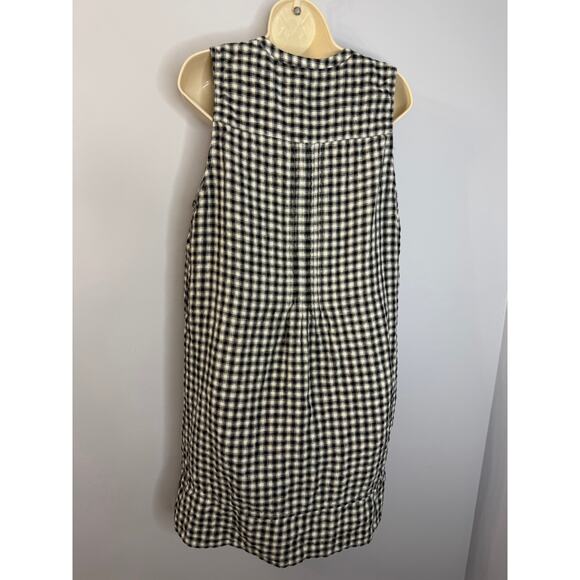 Quince European Linen Sleeveless Swing Mini Dress Classic Mini Gingham Sz L - Picture 4 of 12